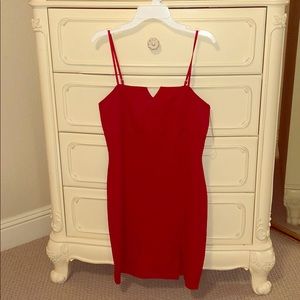 Red bodycon knee length dress